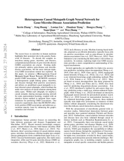 Heterogeneous Causal Metapath Graph Neural Network for
  Gene-Microbe-Disease Association Prediction