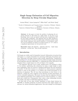 Single Image Estimation of Cell Migration Direction by Deep Circular
  Regression