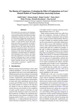 The Illusion of Competence: Evaluating the Effect of Explanations on
  Users' Mental Models of Visual Question Answering Systems