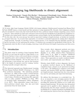 Averaging log-likelihoods in direct alignment