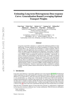 Estimating Long-term Heterogeneous Dose-response Curve: Generalization
  Bound Leveraging Optimal Transport Weights