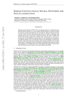 Spiking Convolutional Neural Networks for Text Classification