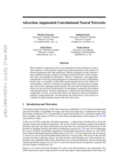 Advection Augmented Convolutional Neural Networks