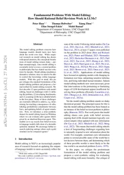 Fundamental Problems With Model Editing: How Should Rational Belief
  Revision Work in LLMs?