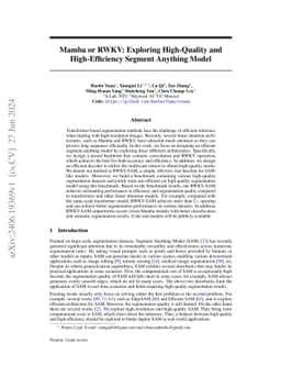 Mamba or RWKV: Exploring High-Quality and High-Efficiency Segment
  Anything Model