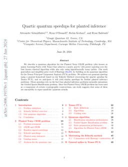 Quartic quantum speedups for planted inference