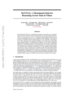 ReXTime: A Benchmark Suite for Reasoning-Across-Time in Videos