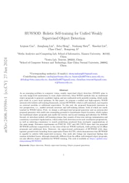 HUWSOD: Holistic Self-training for Unified Weakly Supervised Object
  Detection