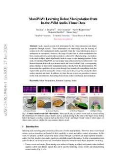 ManiWAV: Learning Robot Manipulation from In-the-Wild Audio-Visual Data