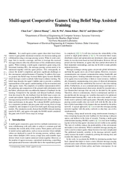 Multi-agent Cooperative Games Using Belief Map Assisted Training