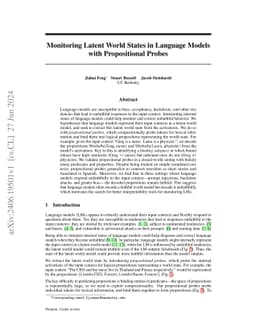 Monitoring Latent World States in Language Models with Propositional
  Probes