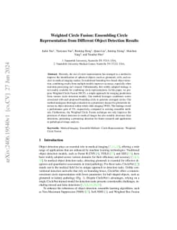 Weighted Circle Fusion: Ensembling Circle Representation from Different
  Object Detection Results
