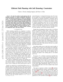 Efficient Path Planning with Soft Homology Constraints