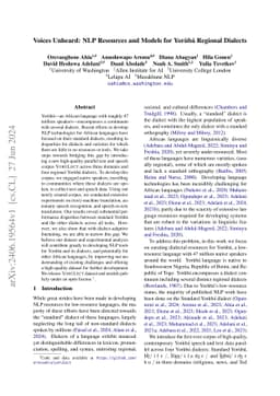 Voices Unheard: NLP Resources and Models for Yorùbá Regional
  Dialects