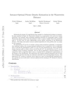 Instance-Optimal Private Density Estimation in the Wasserstein Distance