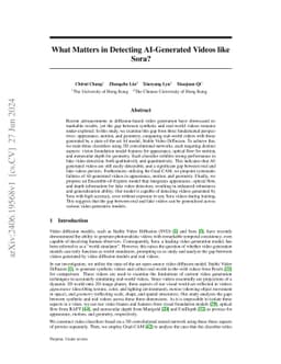What Matters in Detecting AI-Generated Videos like Sora?