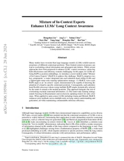 Mixture of In-Context Experts Enhance LLMs' Long Context Awareness
