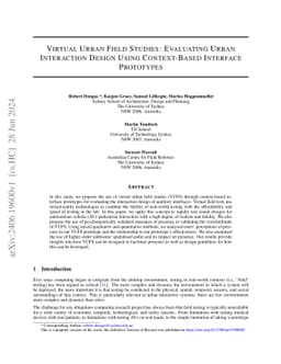Virtual Urban Field Studies: Evaluating Urban Interaction Design Using
  Context-Based Interface Prototypes