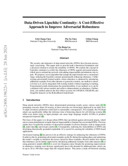 Data-Driven Lipschitz Continuity: A Cost-Effective Approach to Improve
  Adversarial Robustness