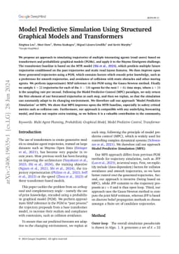 Model Predictive Simulation Using Structured Graphical Models and
  Transformers