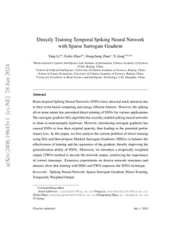 Directly Training Temporal Spiking Neural Network with Sparse Surrogate
  Gradient