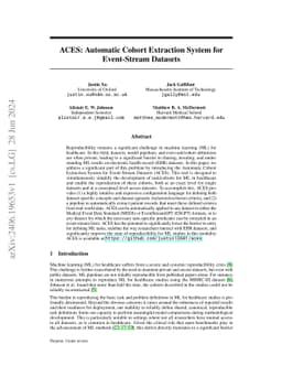 ACES: Automatic Cohort Extraction System for Event-Stream Datasets
