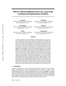DISCO: Efficient Diffusion Solver for Large-Scale Combinatorial
  Optimization Problems