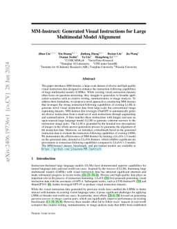 MM-Instruct: Generated Visual Instructions for Large Multimodal Model
  Alignment