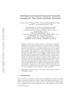 Self-Supervised Spatial-Temporal Normality Learning for Time Series
  Anomaly Detection