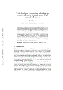 Prediction based computation offloading and resource allocation for
  multi-access ISAC enabled IoT system