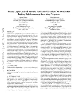 Fuzzy Logic Guided Reward Function Variation: An Oracle for Testing
  Reinforcement Learning Programs