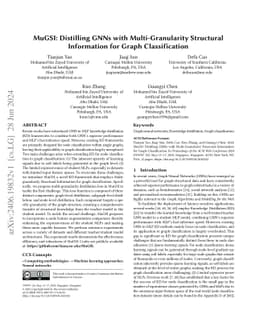 MuGSI: Distilling GNNs with Multi-Granularity Structural Information for
  Graph Classification