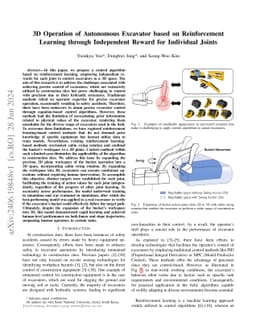 3D Operation of Autonomous Excavator based on Reinforcement Learning
  through Independent Reward for Individual Joints