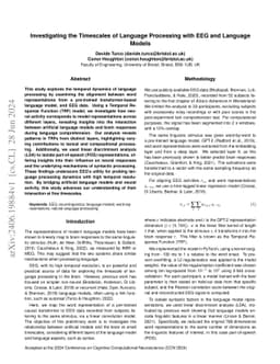 Investigating the Timescales of Language Processing with EEG and
  Language Models