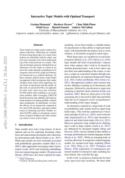 Interactive Topic Models with Optimal Transport
