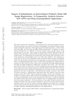 Impact of Initialization on Intra-subject Pediatric Brain MR Image
  Registration: A Comparative Analysis between SyN ANTs and Deep Learning-Based
  Approaches