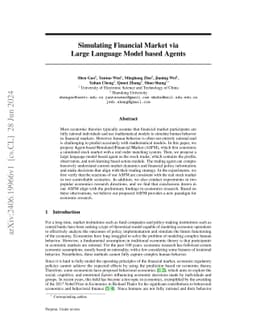 Simulating Financial Market via Large Language Model based Agents