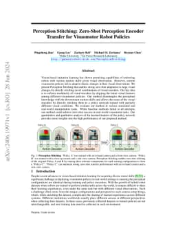 Perception Stitching: Zero-Shot Perception Encoder Transfer for Visuomotor Robot Policies