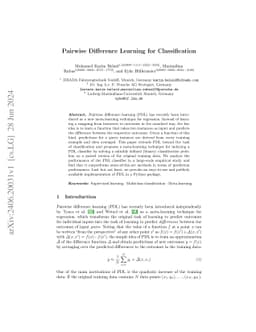 Pairwise Difference Learning for Classification