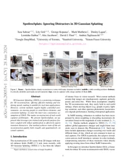 SpotlessSplats: Ignoring Distractors in 3D Gaussian Splatting