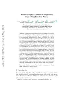 Neural Graphics Texture Compression Supporting Random Acces