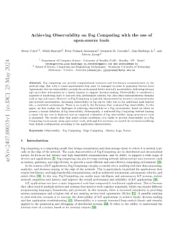 Achieving Observability on Fog Computing with the use of open-source
  tools