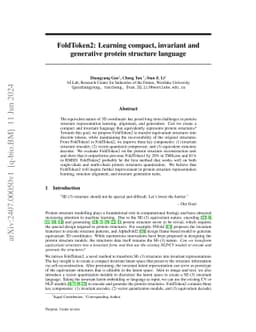 FoldToken2: Learning compact, invariant and generative protein structure
  language
