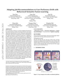 Adapting Job Recommendations to User Preference Drift with
  Behavioral-Semantic Fusion Learning