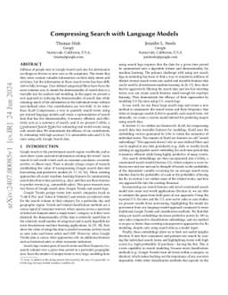 Compressing Search with Language Models