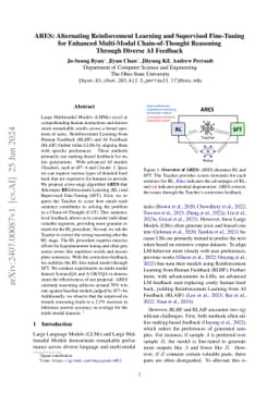 ARES: Alternating Reinforcement Learning and Supervised Fine-Tuning for
  Enhanced Multi-Modal Chain-of-Thought Reasoning Through Diverse AI Feedback