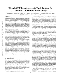 T-MAC: CPU Renaissance via Table Lookup for Low-Bit LLM Deployment on Edge