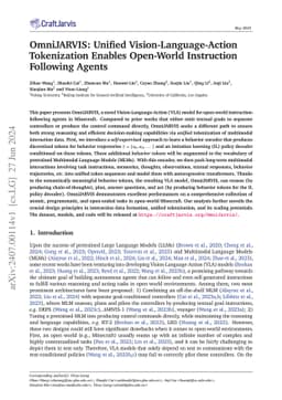 OmniJARVIS: Unified Vision-Language-Action Tokenization Enables
  Open-World Instruction Following Agents