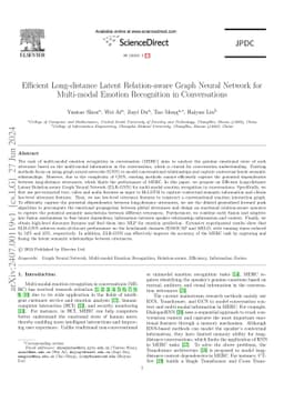 Efficient Long-distance Latent Relation-aware Graph Neural Network for
  Multi-modal Emotion Recognition in Conversations
