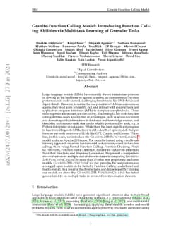 Granite-Function Calling Model: Introducing Function Calling Abilities
  via Multi-task Learning of Granular Tasks